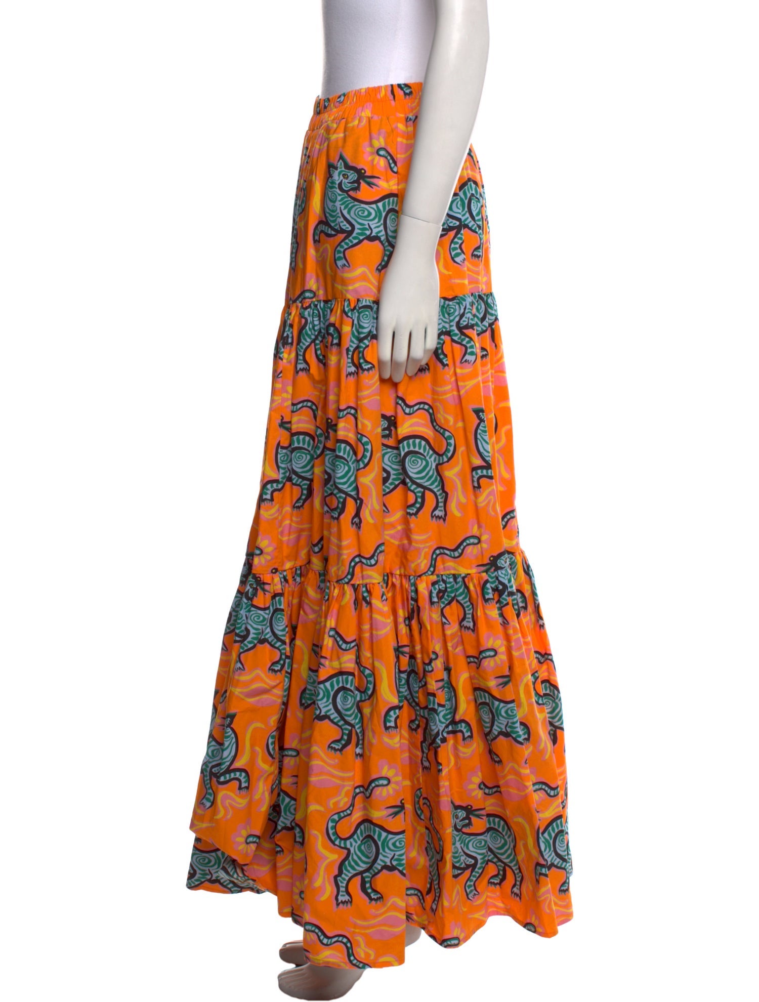 La DoubleJ Floral Print Midi Length Skirt